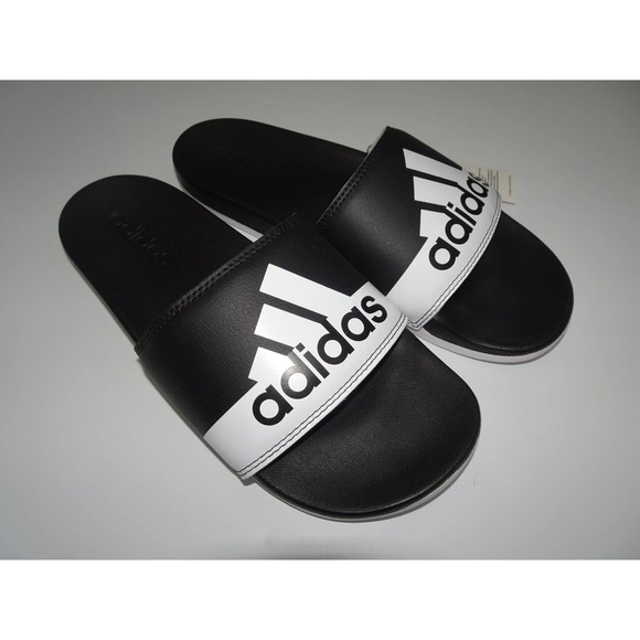 Adidas Unisex-Adult Adilette Slide Sandal 7M/8W Black/White/White - Picture 3 of 6